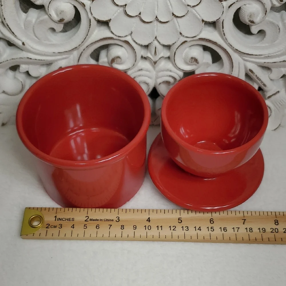Butter Bell Red Ceramic Butter Crock